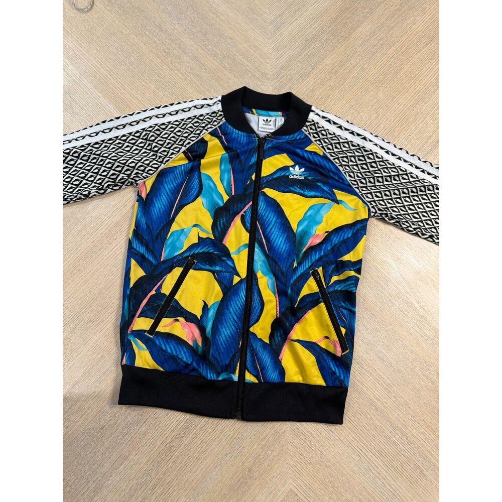 Adidas Originals x FARM Rio Tropical Passinho Leaf Print SST Track Jacket XS/S